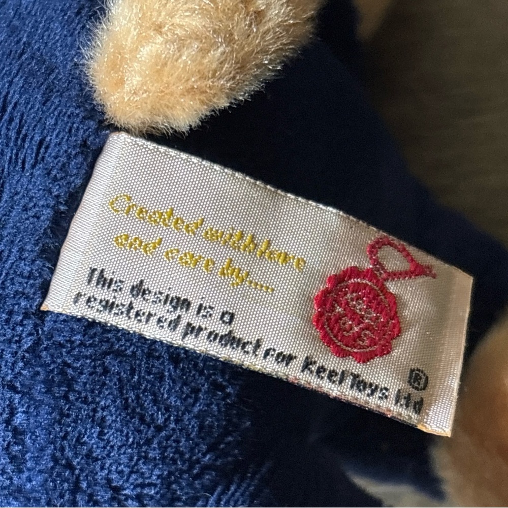 Plush Police Bear Toy - Tan and Blue kids stuffed animal used - Picture 8 of 16